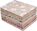 Hanjunzhao 14 Fat Quarters Bundles 18x22 inch - Pre-Cut Cotton Quilting Fabric Squares -Floral Print Quarter Yard Fabric - for Sewing, Quilting, Patchwork, and DIY Crafts - Coffee Series