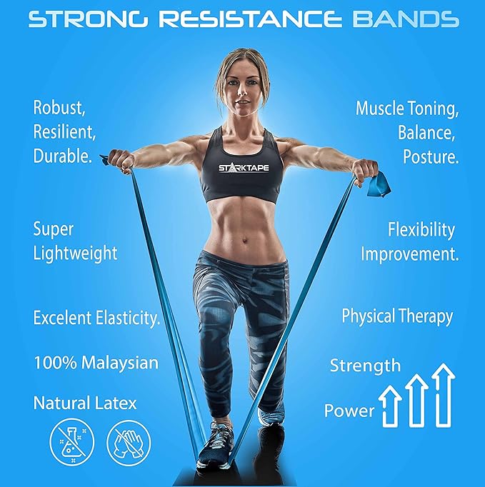 Resistance Bands. Elastic Professional Physical Therapy Latex Band. - Perfect for Home Exercise, Yoga, Pilates, Gym, Rehab, Workout