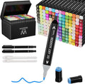 Alcohol Markers, 140+4 Colors Dual Tip Marker for Adult Coloring Books, Art Markers for Kids Adults Sketch Drawing, Marker Set with stand and Carry Case