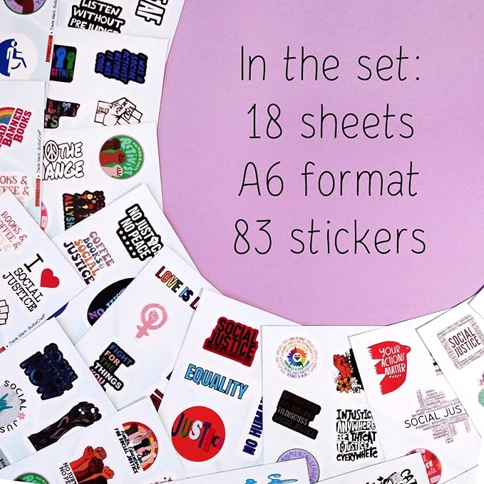 BulbaCraft Social Justice Stickers – Feminist, Black Lives Matter, Equality & Activism Decals – Waterproof Vinyl Stickers for Laptops, Water Bottles, Journals
