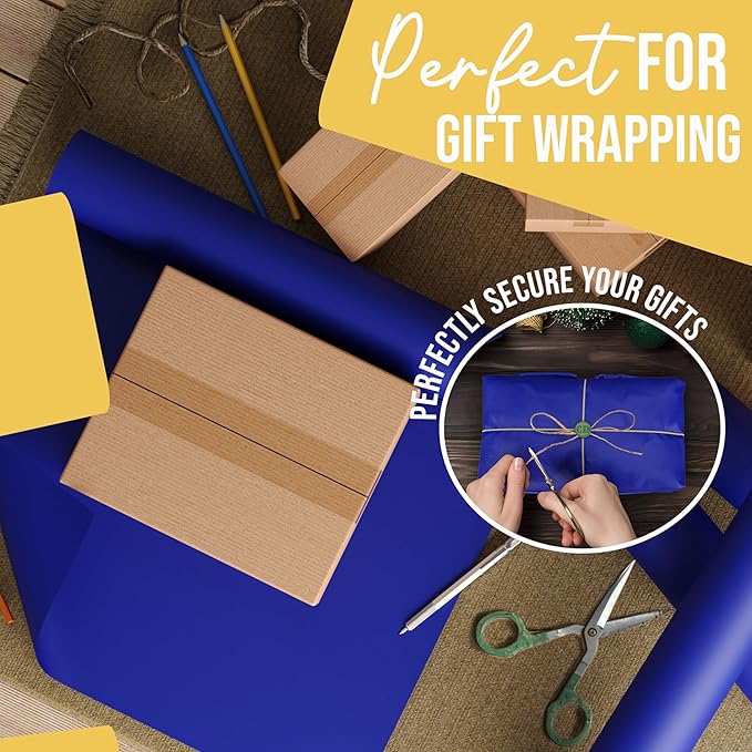 Crown Display Dark Blue Kraft Paper Roll - 17.75" X 1320" (110' Ft) - Shipping & Packing Paper - Craft Supplies