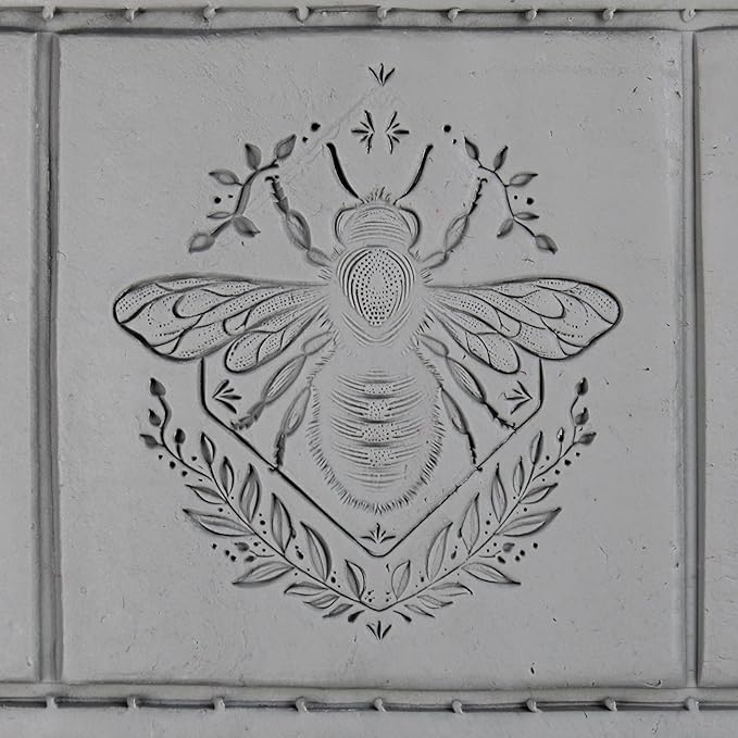 Honeybee Clay Texture Roller (4") - Insect Set #01 - Embossing Pattern Roller for Polymer & Ceramic Clay, Pottery & Crafts