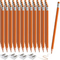 48 PCS Orange Checking Pencils Erasable Colored Pencils with Eraser Pre-Sharpened 2 HB for Checking, Grading, Tests & Office/School Supplies (Orange)