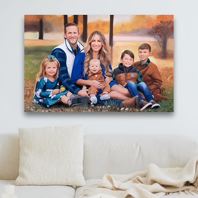 Paint Your Life Custom Hand-Painted Oil Portrait from Photo to Painting
