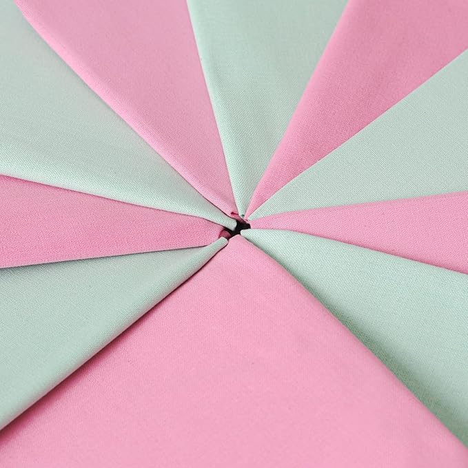 10 Pieces 18 x 21 Inches Cotton Fabric Precut Quilting Fabric Bundles Solid Colors Layer Cakes Quilt Material for DIY Craft Sewing Embroidery (Pink, Green)