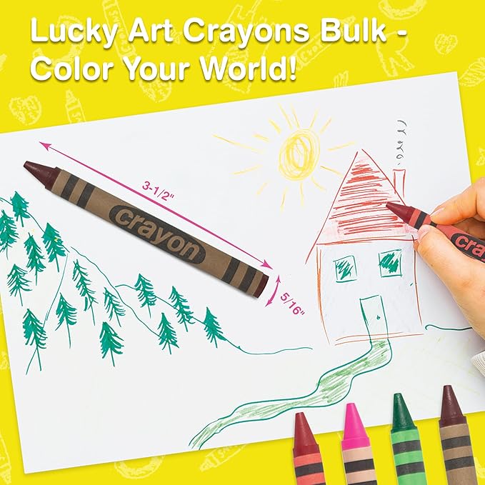 80 Count Single Color Crayons Bulk Pack - BROWN single color crayon refill - Regular size crayons (5/16" x 3-1/2")