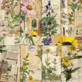 16 Sheets Scrapbook Paper, Vintage Decorative Scrapbook Supplies for Junk Journal Card Making Picture Art Collage DIY 4.1x5.8 inches, Plants theme