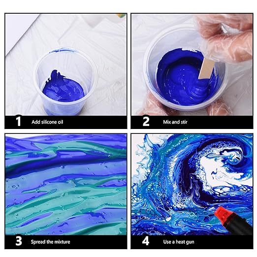 7oz Silicone Pouring Oil, 100% Pure Silicone Oil for Acrylic Pouring, Clear Dramatic Cell Activator for Acrylic Paint, Watercolor and Other Art Supplies, Non-Toxic and Odorless