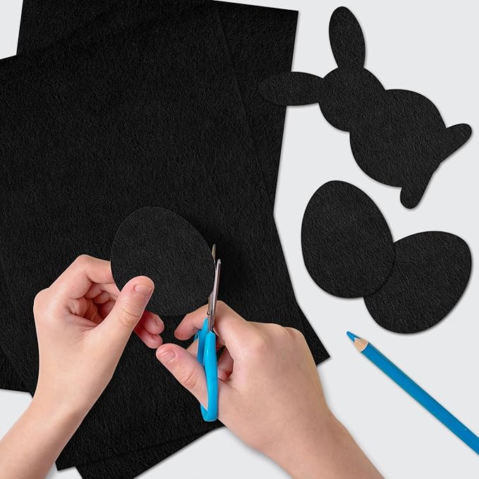 40 Pcs Black Soft Felt Fabric Sheet 8" x 12" Assorted Color Felt Fabric Sheets for Crafts DIY Handcraft Sewing Squares Patchwork Nonwoven