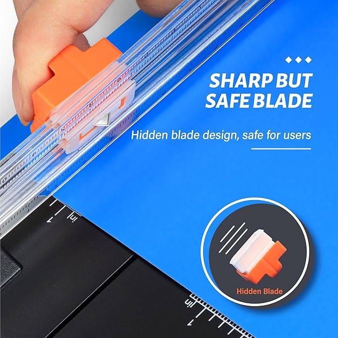 EVTECK 4 Pack Paper Cutter Blades Replacement for Paper Trimmer Slider with Safe Hidden-Blade Design