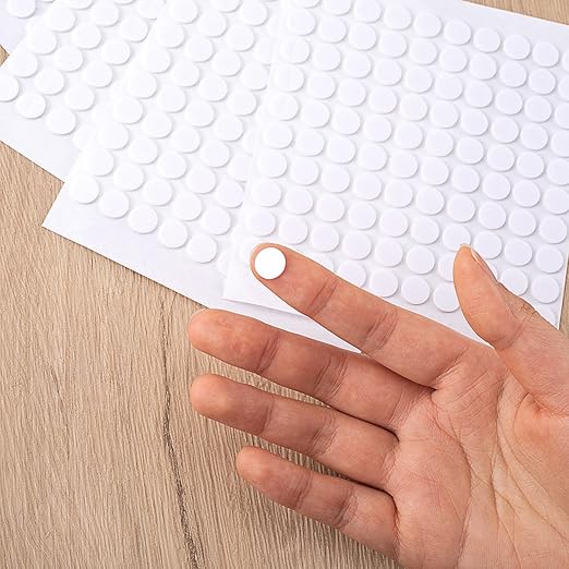 400pcs Double Sided Foam Dots, Self-Adhesive Mini Foam Dot Circles, Round EVA Tape for Wall Decoration Poster Greeting Cards Birthday Cards Invitation DIY Crafts- White