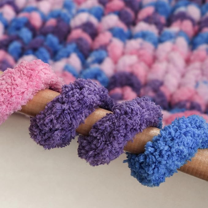 Jumbo Chunky Yarn for Hand Knitting - Super Thick Chenille Chunky Yarn for Crocheting - Extra Soft Bulky Fluffy Blanket Big Yarns 8 Jumbo Pack (27yds,8 oz Each Skein)
