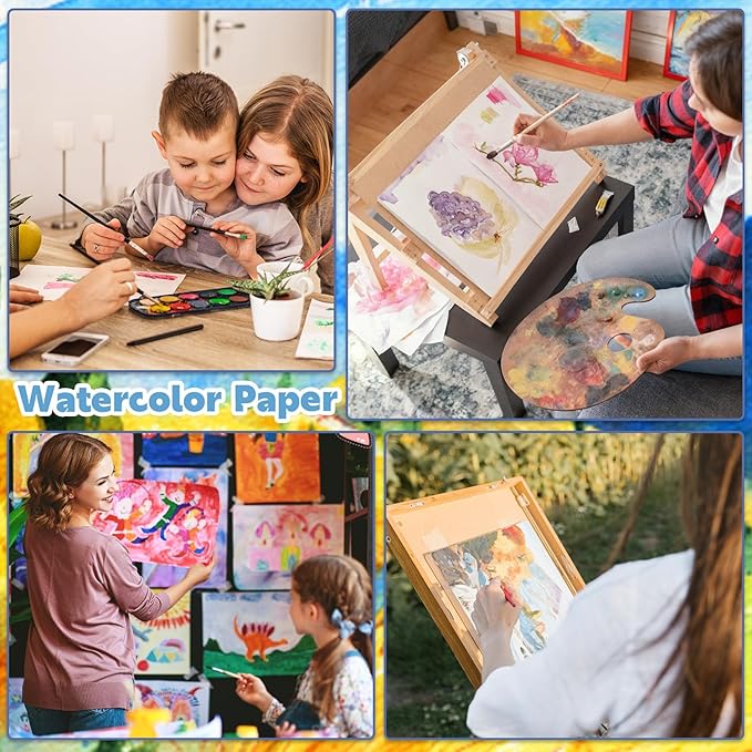 35 Sheets Watercolor Paper Pad 3.5x5.5 Inch, 140 lb/300 GSM Cold Press Water Color Paper Spiral Bound Watercolor Sketchbook for Art Painting, Journal, Drawing, Mixed Media