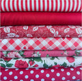 7Pcs 9.8" x 9.8"(25 * 25CM) Cotton Fabric DIY Making Supplies Quilting Patchwork Fabric Fat Quarter Bundles DIY for Quilting Cotton Patchwork Cushions (Square Start Flowers, 9.8" x 9.8")