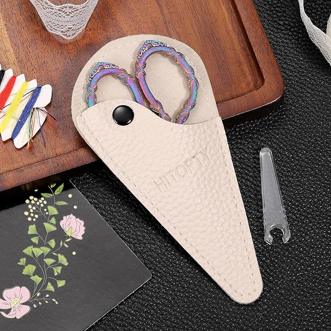 Small Sewing Scissors Sharp Tip Little Scissor with Cover for Embroidery Needlework Threading Knitting Craft DIY Tool Rainbow