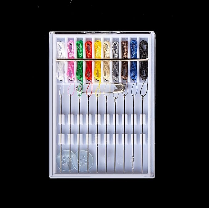 SoFire 10 Boxes Home and Travel Quick Fix Sewing Kit Pre Threaded Needle Kit, Each Box with 10 Pieces