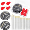 Ftyiwu 60 Pack Hand Sewing Needles, Embroidery Needles Kit Assorted, 6 Sizes Large Eye Sewing Needles with Threaders for DIY Craft Projects, Handsewing, Sewing Repair