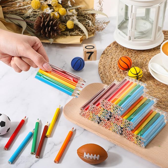 Cholemy 500 Set Mini Colored Pencils 3.5 Inch Portable Short Color Pencil Bulk Coloring Pencils Pre Sharpened Drawing Colored Pencil for Painting Gift 6 Color