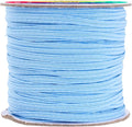 Mandala Crafts 3mm 50 Yds Roll of Sky Blue Elastic Bands for Sewing - 1/8 Flat Elastics Cord - 1 8 Inch Braided Stretch Straps for Crafting