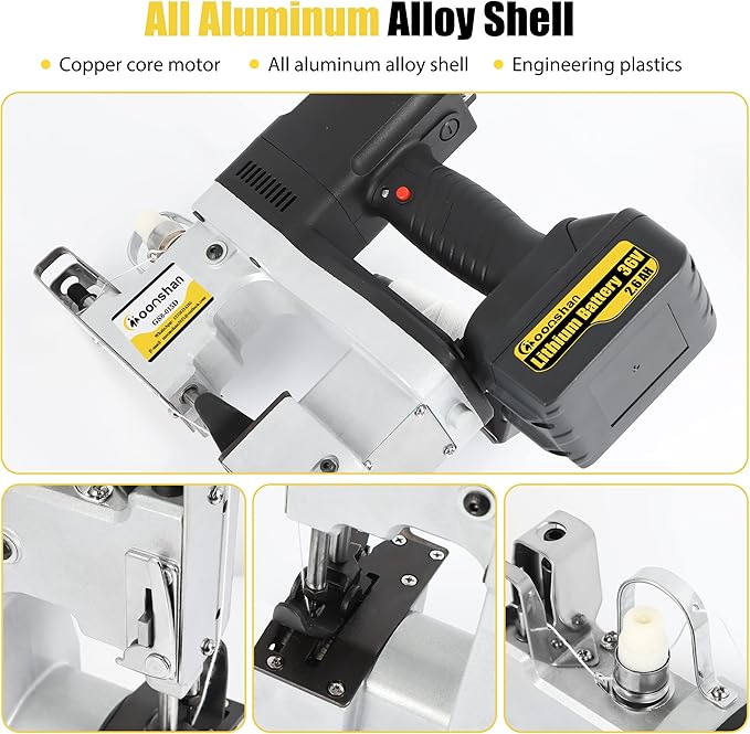 Cordless Bag Closing Machine 2s/bag Bag Sewing Machine Cordless Portable Bag Sewer 8.1Lbs Automatic Woven Bag white