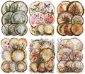 60 PCS Nature PET Stickers, Faux Wood Slice Botanical Stickers with Mushrooms, Flowers, and Butterflies for Scrapbooking, Journaling, and DIY Crafts
