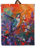Colorful Hummingbird Throw Blanket for Boys Girls Kids Adults Women, Fuzzy Warm Soft Cozy Flannel Blankets Gifts for Bedroom, Couch, Travel, Home Decor 40x50 in