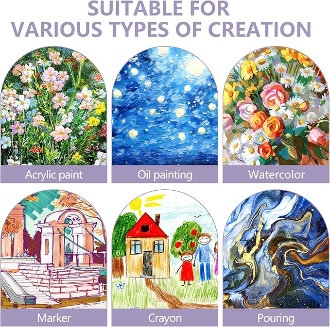 ESRICH Canvas for Painting 12x16, 16 Pack Canvas Boards for Painting Cotton Primed Large Blank Canvases for Kids & Adults, Painting Canvas Panels for Oil, Watercolor, Acrylic Paint, Tempera.
