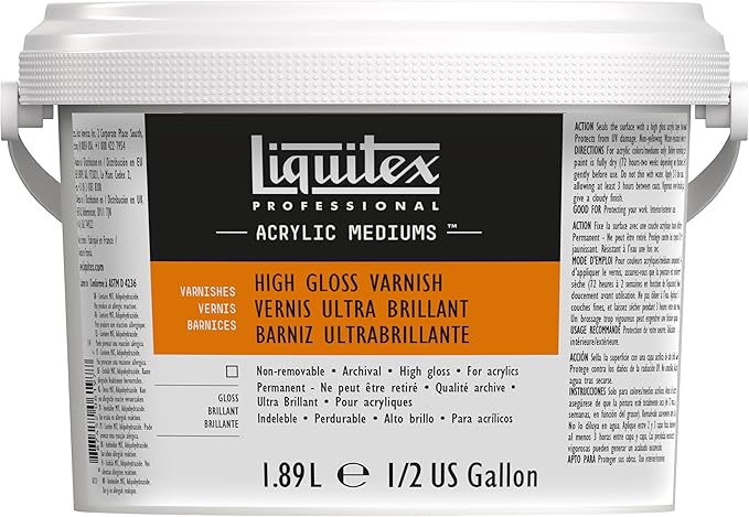 Liquitex Professional High Gloss Varnish, 1.89L (Half Gallon) Bucket