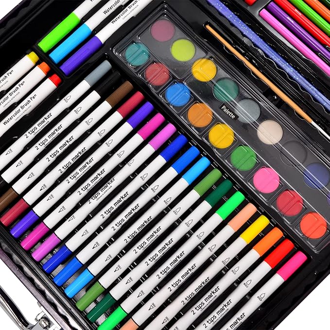 132-Piece Art Set, Deluxe Professional Color Set, Creating Gift Box, Art Set Crafts Drawing Painting Christmas Kit for Kids and Adult, Girls Boys