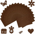 20 Pcs Brown Felt Fabric Sheet 8" x 12" Assorted Color Felt Fabric Sheets for Crafts DIY Handcraft Sewing Squares Patchwork Nonwoven