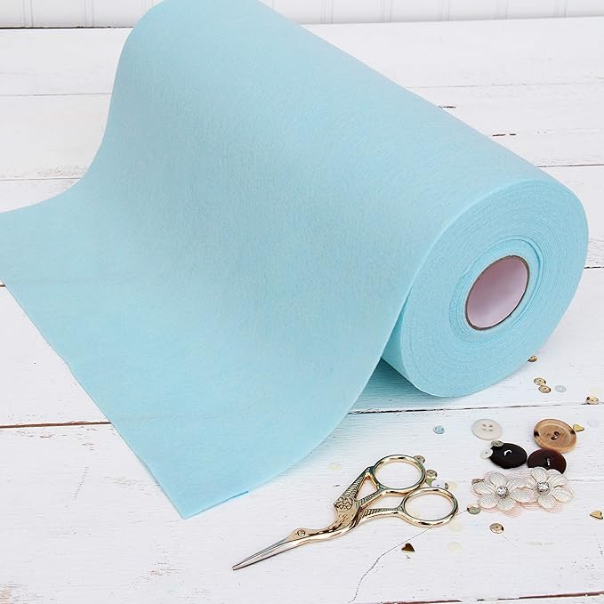 Threadart Premium Felt Roll - 12" x 10yd - Light Aqua | Soft Wool-Like Feel | 1.2mm Thick Fabric for DIY Crafts, Sewing, Crafting Projects | Compatible with Cricut Maker
