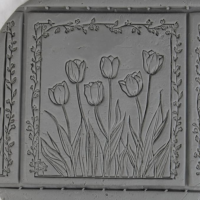 Tulip Clay Texture Roller (4") - Flower Set #01 - Embossing Pattern Roller for Polymer & Ceramic Clay, Pottery & Crafts