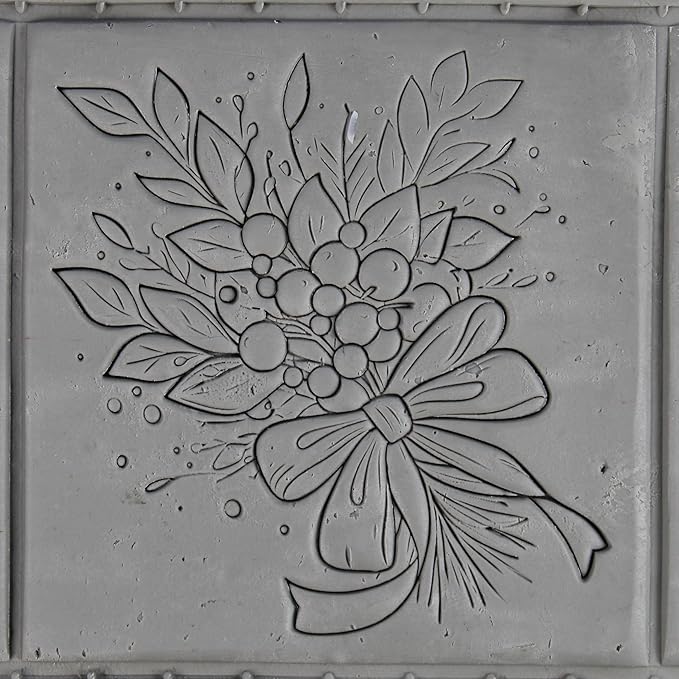 Mistletoe Clay Texture Roller (4") - Christmas Set #01 - Embossing Pattern Roller for Polymer & Ceramic Clay, Pottery & Crafts