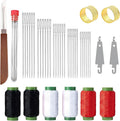 42PCS Sewing Kit,Sewing Tool Set,Sewing Supplies,Big Eye Steel Sewing Needle Kit,Stainless Steel Needles for Hand Sewing Kit w/Thread Ripper,Needle Threaders,Threads and Thimbles for Adults,Beginners