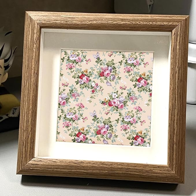Scrapbook Paper,16 Sheets 5.8x5.8 Inch Vintage Floral Style Scrapbook Supplies,Single-Sided Vivid Origami Decoupage Paper for DIY Crafts, Card Making, Art Journaling