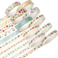 YUBBAEX 10 Rolls Sparkling Washi Tape Set 8mm Skinny Gold Foil Decorative Masking Washi Tapes for Bullet Journal,Scrapbook, Planner, DIY Crafts (Gourmet Temptation)