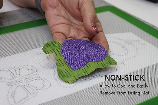 Precision Fusing Mat (17" x 24") Includes No-Slip/Nonstick mat with See-Through Design for Appliqué Creation, and Teflon Coated Pressing Sheet - Applique Pressing Sheet