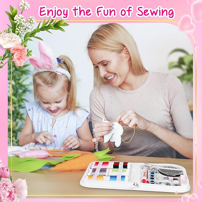 Coquimbo Sewing Kit Mothers Day Gifts for Mom Women Mother Her, Sewing kit Small Portable Sewing Supplies Accessories with Carrying Case Includes Thread, Needle, Scissors, Measure Tape, Thimble