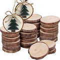 KINJOEK 36 PCS Natural Wood Slices 3.5-4 Inch with Bark Unfinished Wood Circles for Coasters DIY Crafts Wedding Decorations Christmas Ornaments