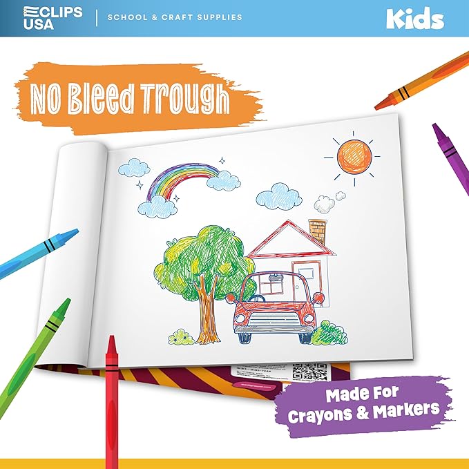 Sketch Book for Kids, Drawing Pad for Kids, Drawing Paper, Sketch Pad for Kid, Kid Sketch Book (9 x 12, 40 Sheets) (48)