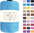 Maxee Premium Polyester Macrame Cord 3 mm × 218 yd,3mm 100% Polypropylene Macrame Cord,Ideal for Crochet, Wall Hangers, Bags, Rugs & DIY Crafts（Sea Blue）
