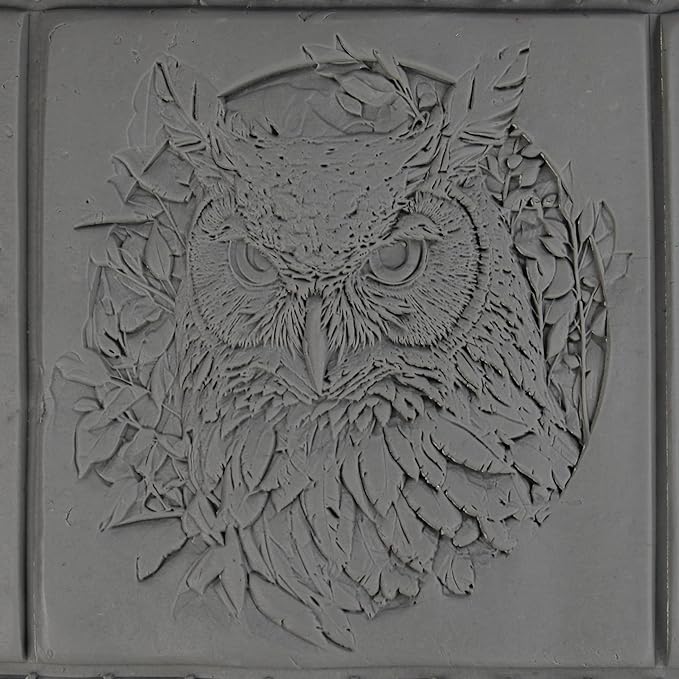 Owl Clay Texture Roller (4") - Winter Set #01 - Embossing Pattern Roller for Polymer & Ceramic Clay, Pottery & Crafts
