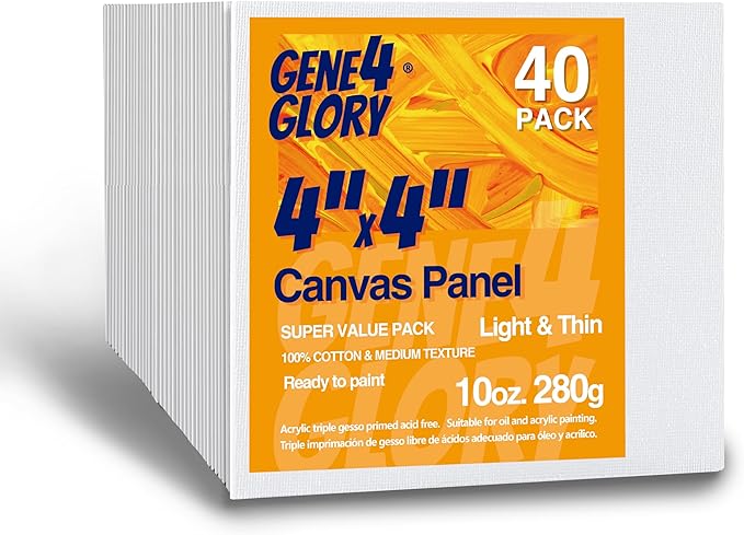 Canvases for Painting 4 x 4 inch-40 Pack, Artist Blank Canvas Boards for Painting- Oil & Acrylic Painting Canvas Panels