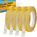 Double Sided Fabric Tape Heavy Duty for Hem, Fashion Dress, Cloth, Curtains, High Adhesive Sticky but Removable and Residue free, No Sewing or Ironing need, Multipurpose, 0.5 in x 66FT/20m x 4Rolls