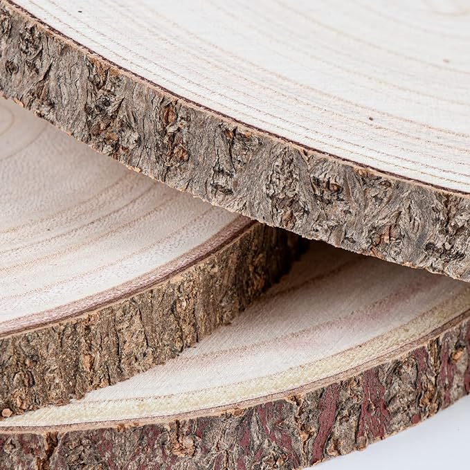 Maputune 8 Pcs 8-9 in Large Unfinished Wood Slices for Centerpieces, Natural Rustic Wooden Plate for DIY Craft, Round Wood Chips for Signage Painting Wedding Party Christmas Decor