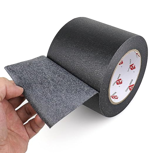 BOMEI PACK Wide Painters Tape 4 Inches x 55 Yards, Black Wide Masking Tape, 3D Printing Tape for Laser Cutting, 21-Day Clean Removal for Indoor and Outdoor Use