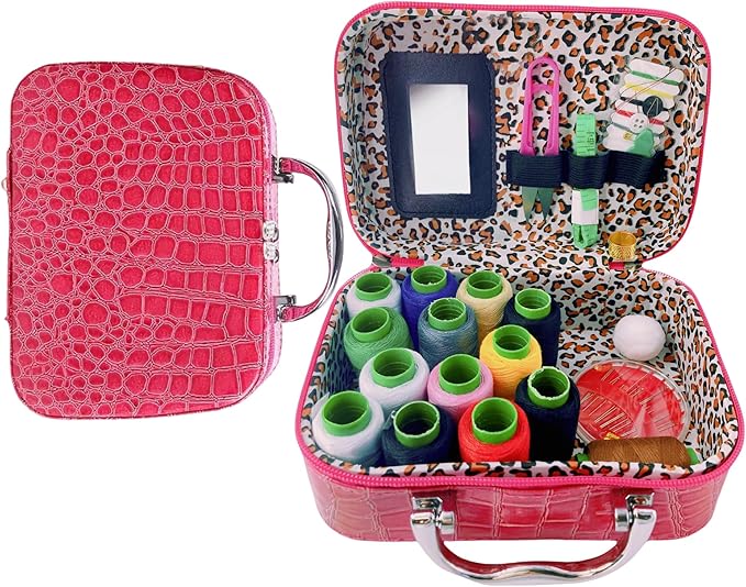 MaryLavender Sewing Kit Portable Sewing Supplies Accessories Box with Thread, Needles, Scissors