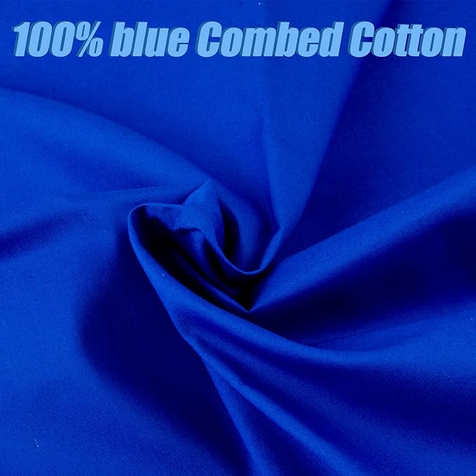 5 Yard Blue Cotton Fabric,Natural Cotton Poplin Fabric by The Yard, 59 Inches Wide 100% Cotton Fabric,Soft Embroidery Muslin Quilting Material for Sewing Material Apparel Cloth