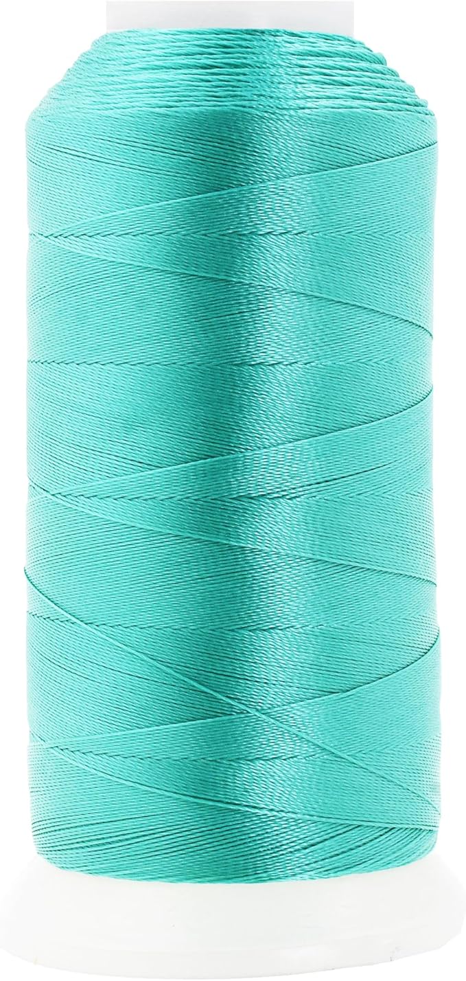 Mandala Crafts Turquoise Heavy Duty Thread - 1500 Yds Tex 90 Bonded Polyester Threads for Sewing Drapery, Jeans, Leather, Hair, Outdoor Marine Upholstery