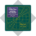 The Quilted Bear Rotating Cutting Mat 7" x 7" - Locking & Rotating Self Healing Cutting Board for Sewing, Fabric & Effortless Quilting - 360 Degree Sewing Supplies Mat for Craft Table (Green)